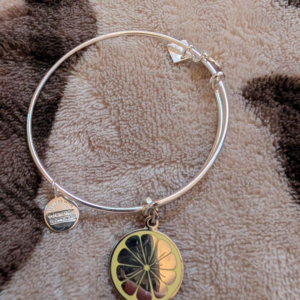 Alex and Ani Silver Bracelet with Gold Charm